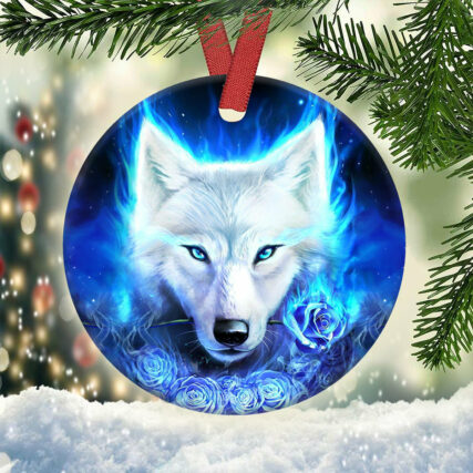 Wolf To Be Strong - Circle Ornament - Owl Ohh - Owl Ohh