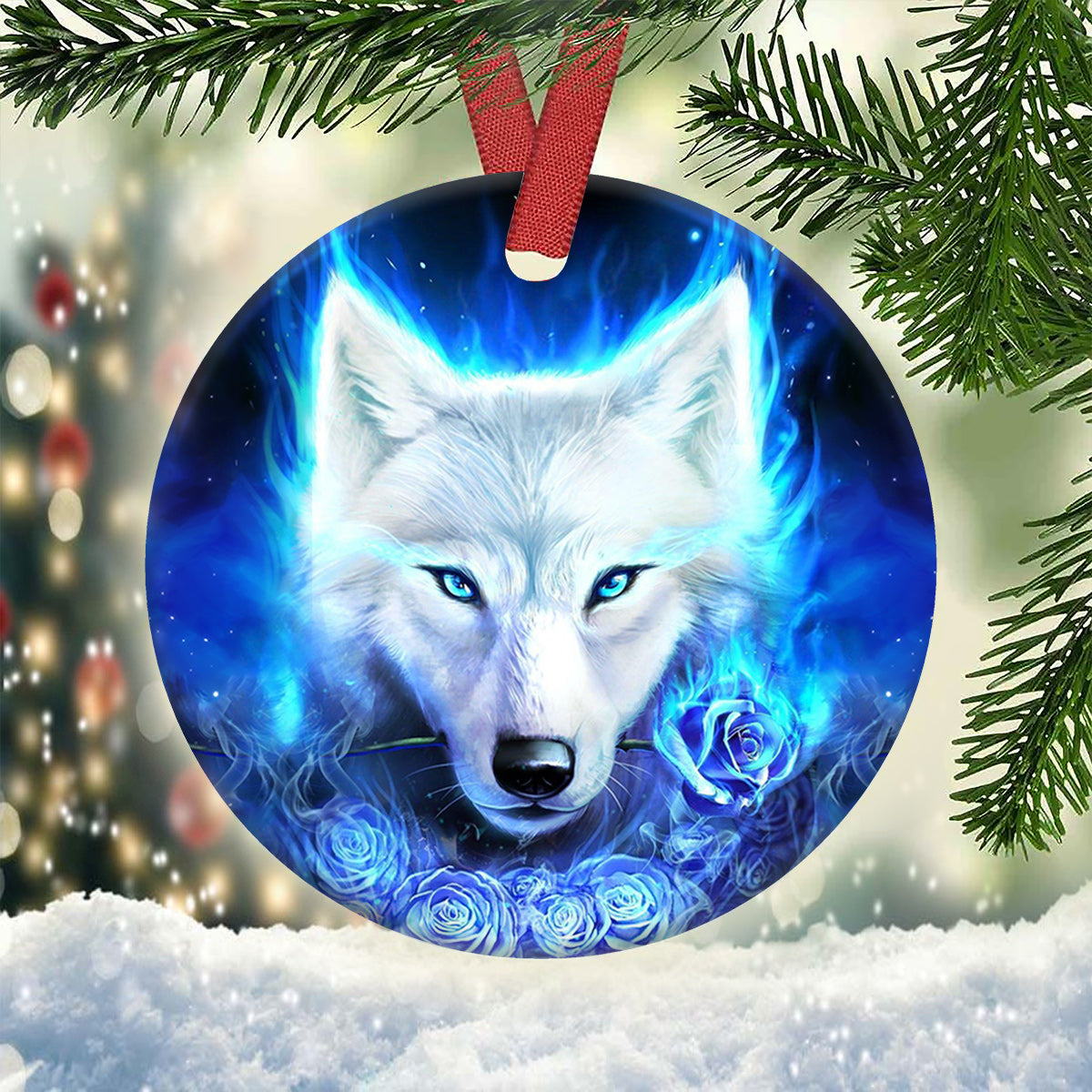 Wolf To Be Strong - Circle Ornament - Owl Ohh - Owl Ohh
