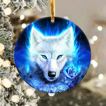 Wolf To Be Strong - Circle Ornament - Owl Ohh - Owl Ohh