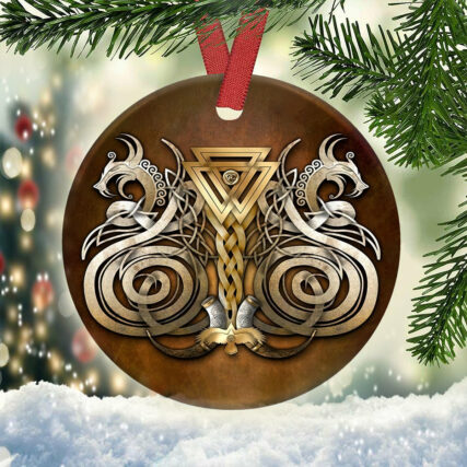 Wolf Viking So Strong - Circle Ornament - Owl Ohh - Owl Ohh