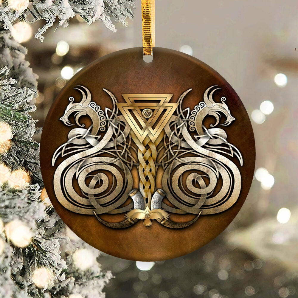 Wolf Viking So Strong - Circle Ornament - Owl Ohh - Owl Ohh