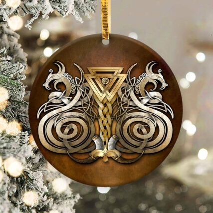 Wolf Viking So Strong - Circle Ornament - Owl Ohh - Owl Ohh