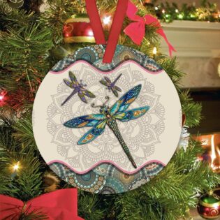Dragonfly Mandala Love Life - Circle Ornament - Owl Ohh - Owl Ohh