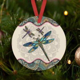 Dragonfly Mandala Love Life - Circle Ornament - Owl Ohh - Owl Ohh