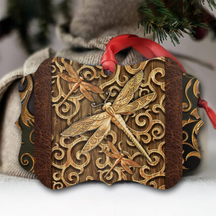 Dragonfly Lover Leather Style - Horizontal Ornament - Owl Ohh - Owl Ohh