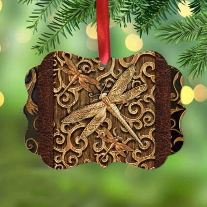 Dragonfly Lover Leather Style - Horizontal Ornament - Owl Ohh - Owl Ohh