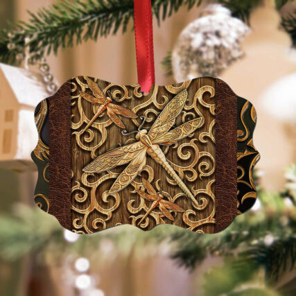 Dragonfly Lover Leather Style - Horizontal Ornament - Owl Ohh - Owl Ohh