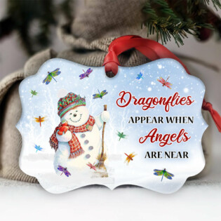Dragonfly Christmas Dragonflies Appear When Angels Are Near - Horizontal Ornament - Owl Ohh - Owl Ohh