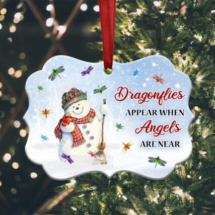Dragonfly Christmas Dragonflies Appear When Angels Are Near - Horizontal Ornament - Owl Ohh - Owl Ohh