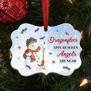 Dragonfly Christmas Dragonflies Appear When Angels Are Near - Horizontal Ornament - Owl Ohh - Owl Ohh