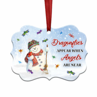 Dragonfly Christmas Dragonflies Appear When Angels Are Near - Horizontal Ornament - Owl Ohh - Owl Ohh