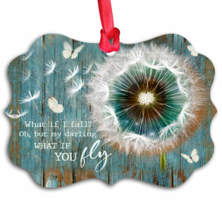 Butterfly Motivation What If I Fall - Horizontal Ornament - Owl Ohh - Owl Ohh