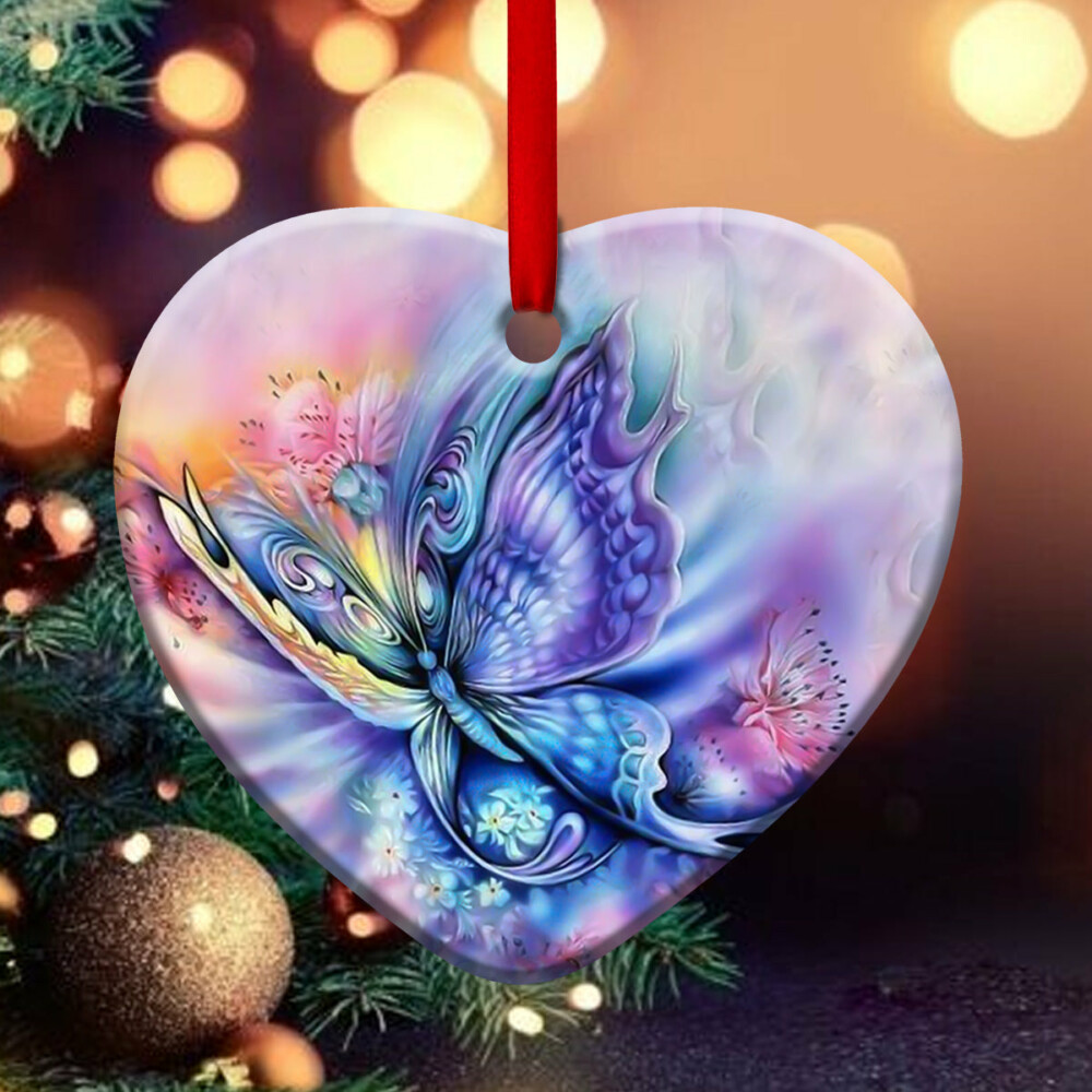 Butterfly Color Art Style - Heart Ornament - Owl Ohh - Owl Ohh