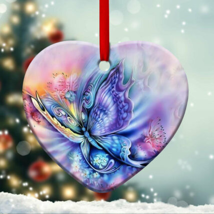 Butterfly Color Art Style - Heart Ornament - Owl Ohh - Owl Ohh