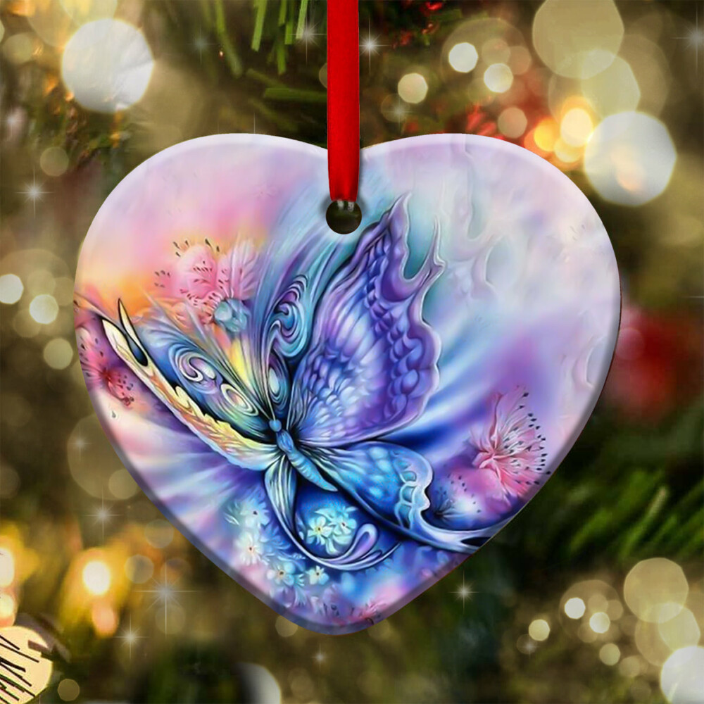 Butterfly Color Art Style - Heart Ornament - Owl Ohh - Owl Ohh