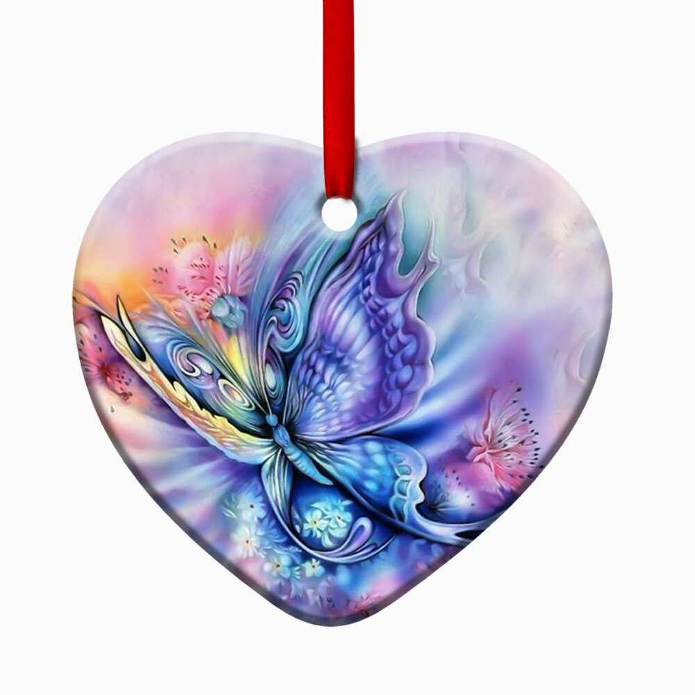 Butterfly Color Art Style - Heart Ornament - Owl Ohh - Owl Ohh