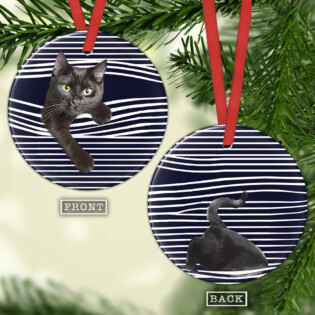 Black Cat Look At You - Circle Ornament - Owl Ohh - Owl Ohh