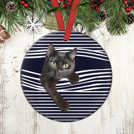 Black Cat Look At You - Circle Ornament - Owl Ohh - Owl Ohh