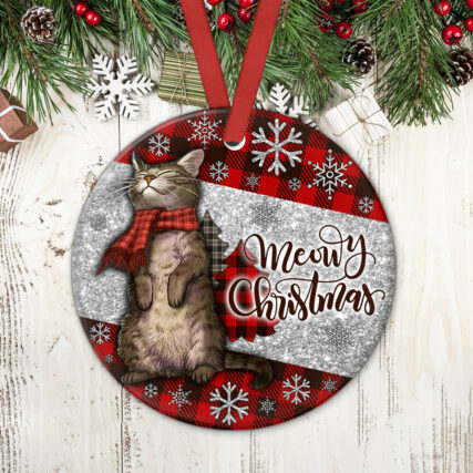 Cat Meowy Christmas Art - Circle Ornament - Owl Ohh - Owl Ohh