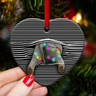 Elephant Christmas Baby Style - Heart Ornament - Owl Ohh - Owl Ohh