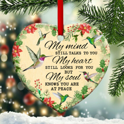 Hummingbird Memorial Classic Style - Heart Ornament - Owl Ohh - Owl Ohh