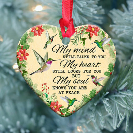 Hummingbird Memorial My Mind My Heart My Soul - Heart Ornament - Owl Ohh - Owl Ohh