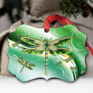 Dragonfly Emerald So Beautiful - Horizontal Ornament - Owl Ohh - Owl Ohh