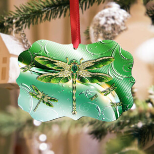 Dragonfly Emerald So Beautiful - Horizontal Ornament - Owl Ohh - Owl Ohh
