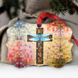 Dragonfly Christmas Love Colorful - Horizontal Ornament - Owl Ohh - Owl Ohh