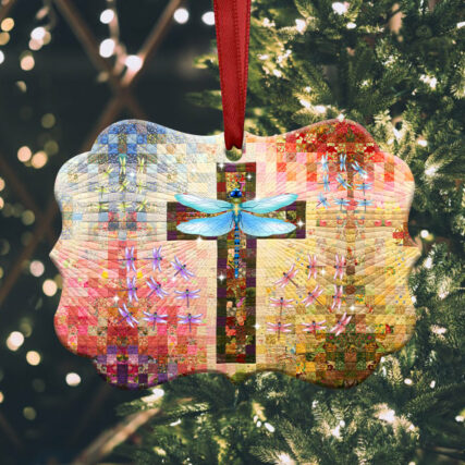 Dragonfly Christmas Love Colorful - Horizontal Ornament - Owl Ohh - Owl Ohh