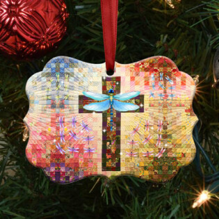 Dragonfly Christmas Love Colorful - Horizontal Ornament - Owl Ohh - Owl Ohh