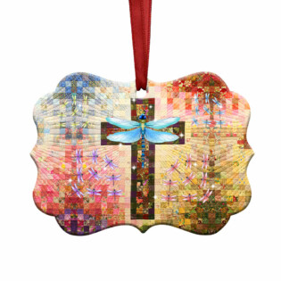 Dragonfly Christmas Love Colorful - Horizontal Ornament - Owl Ohh - Owl Ohh