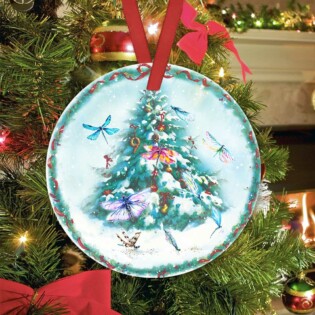 Dragonfly Merry Christmas So Lovely - Circle Ornament - Owl Ohh - Owl Ohh