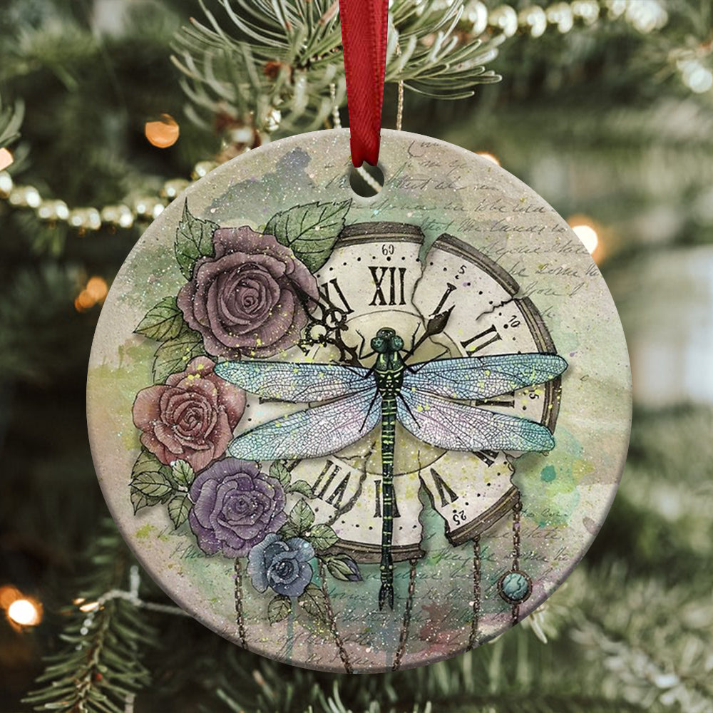 Dragonfly Art Memory Flower - Circle Ornament - Owl Ohh - Owl Ohh