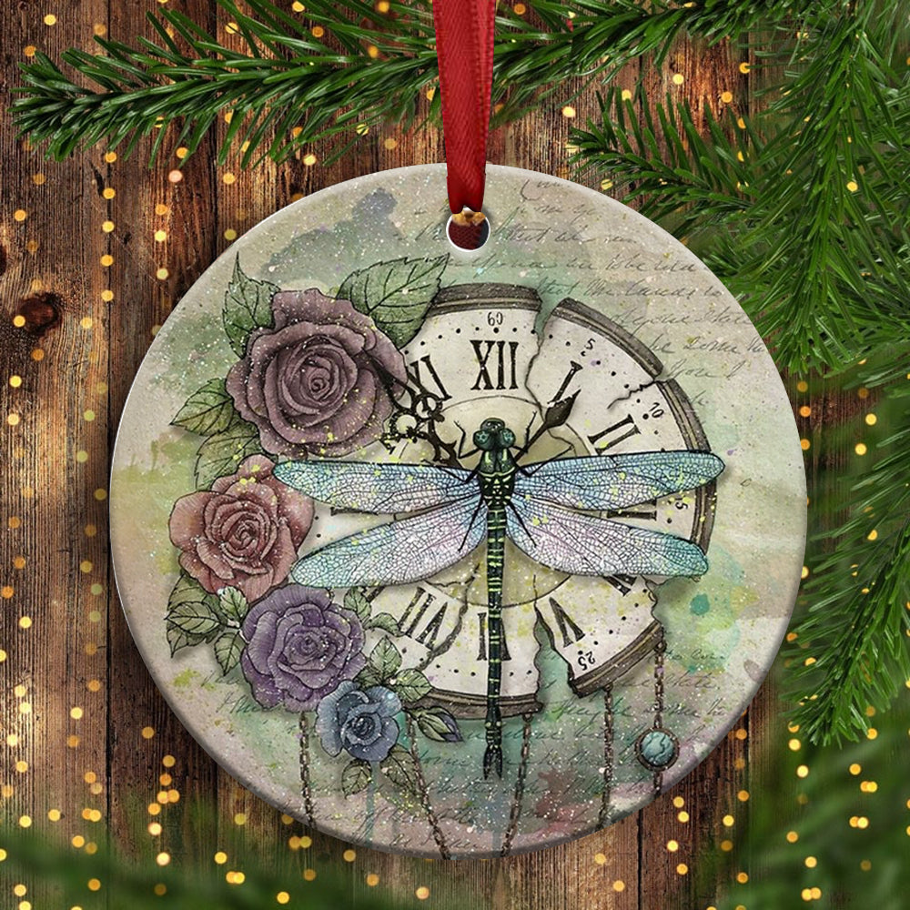 Dragonfly Art Memory Flower - Circle Ornament - Owl Ohh - Owl Ohh