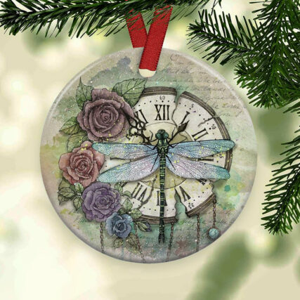 Dragonfly Art Memory Flower - Circle Ornament - Owl Ohh - Owl Ohh