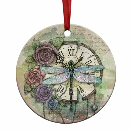 Dragonfly Art Memory Flower - Circle Ornament - Owl Ohh - Owl Ohh