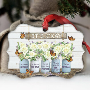 Butterfly Motivation It Is Okay - Horizontal Ornament - Owl Ohh - Owl Ohh