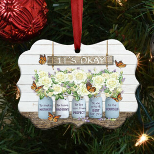 Butterfly Motivation It Is Okay - Horizontal Ornament - Owl Ohh - Owl Ohh