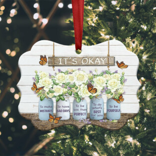 Butterfly Motivation It Is Okay - Horizontal Ornament - Owl Ohh - Owl Ohh