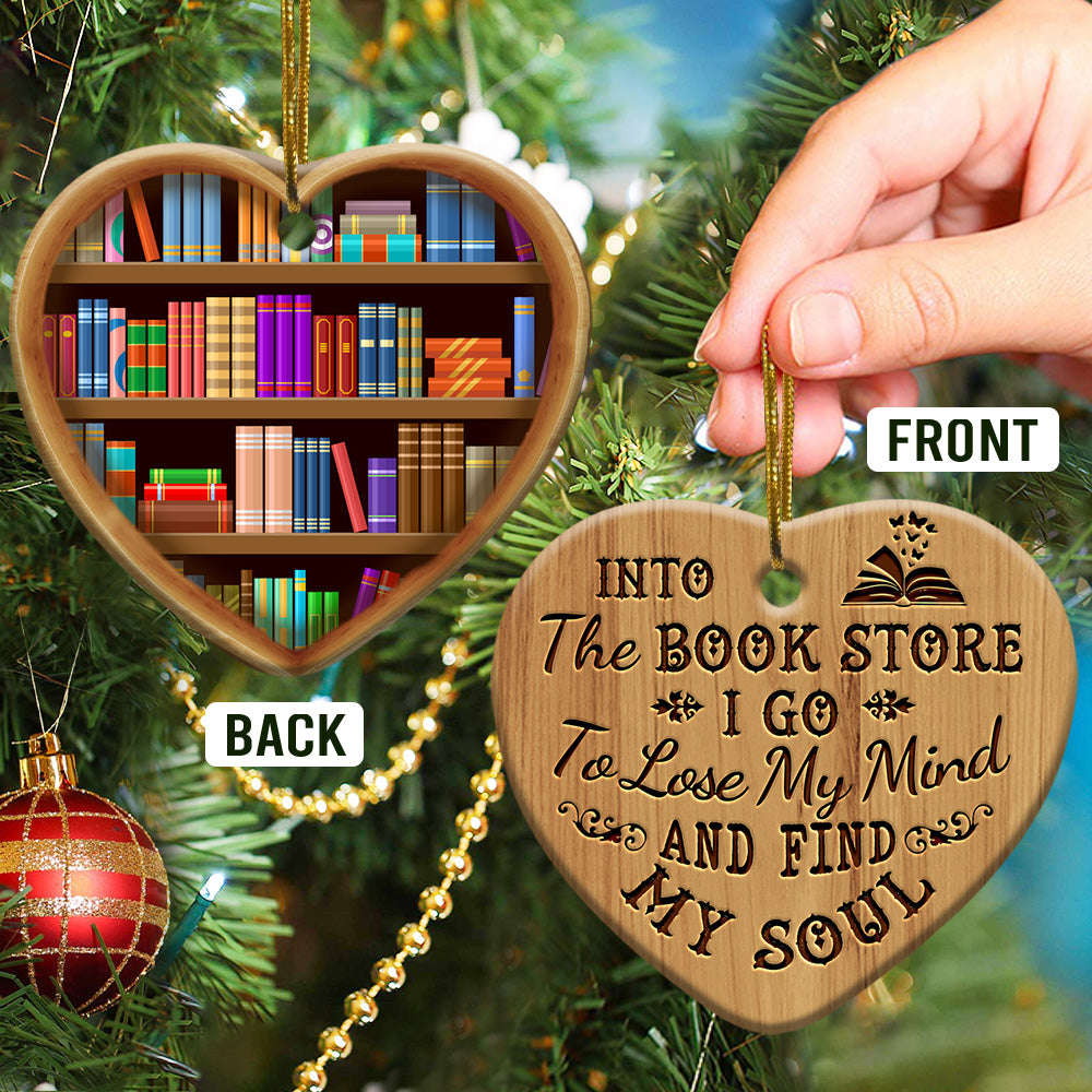 Book Into The Book Store I Go - Heart Ornament - Owl Ohh - Owl Ohh