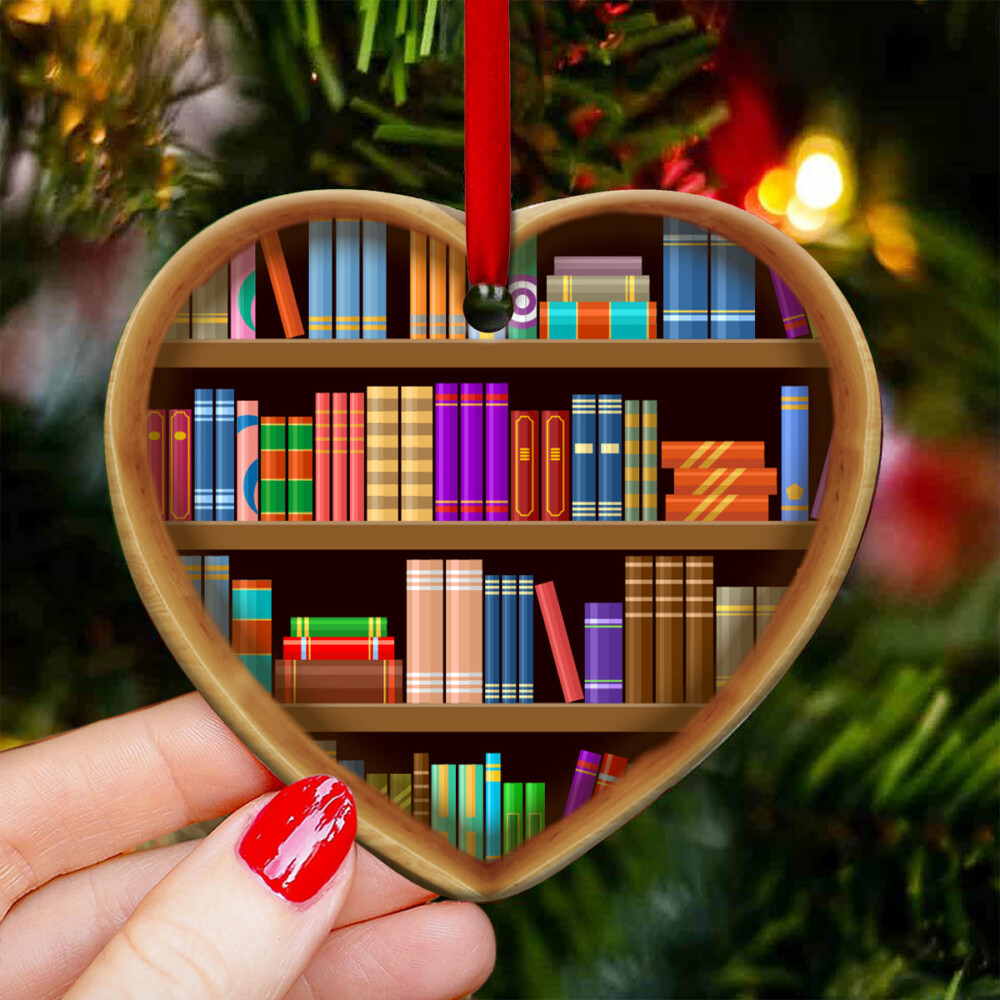 Book Into The Book Store I Go - Heart Ornament - Owl Ohh - Owl Ohh