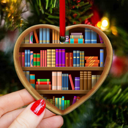 Book Into The Book Store I Go - Heart Ornament - Owl Ohh - Owl Ohh