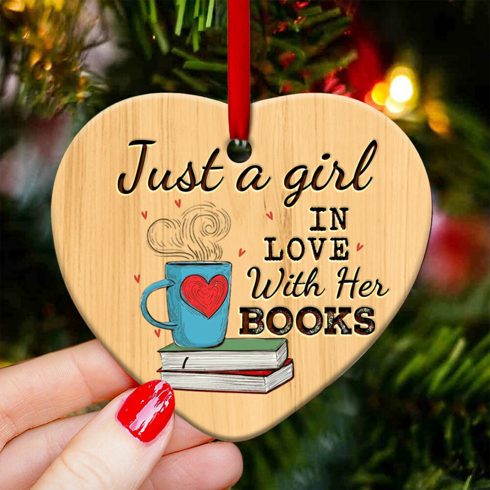 Book Lovers Just A Girl Who Loves Books - Heart Ornament - Owl Ohh