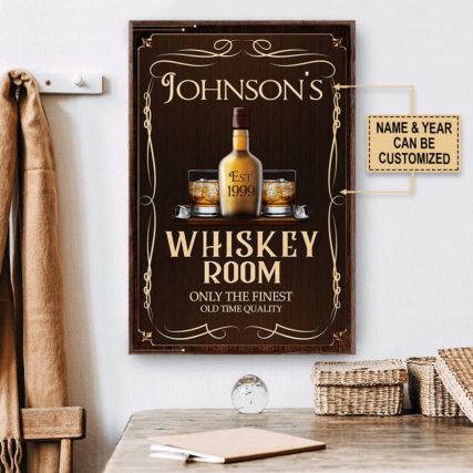 Wine Whiskey Room Personalized - Vertical Poster - Owl Ohh - Owl Ohh