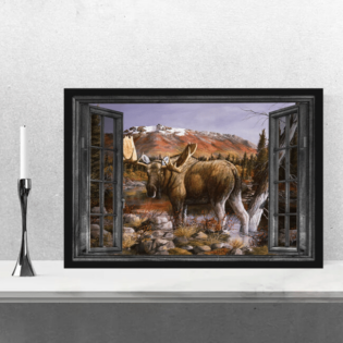 Moose Love Hunting Moose - Horizontal Poster - Owl Ohh - Owl Ohh