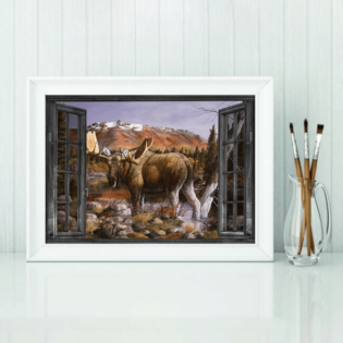 Moose Love Hunting Moose - Horizontal Poster - Owl Ohh - Owl Ohh