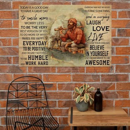 Lumberjack To Day Is A Good Day - Horizontal Poster - Owl Ohh - Owl Ohh