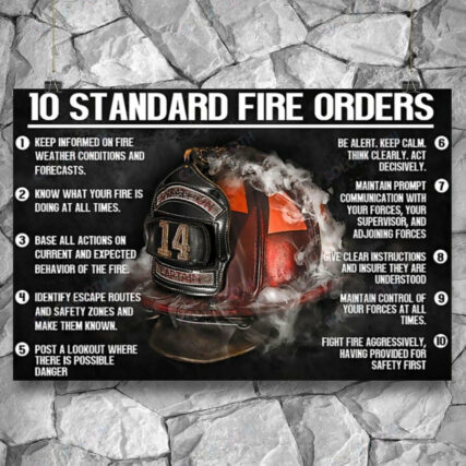 Firefighter Standard Fire Orders Black Style - Horizontal Poster - Owl Ohh - Owl Ohh