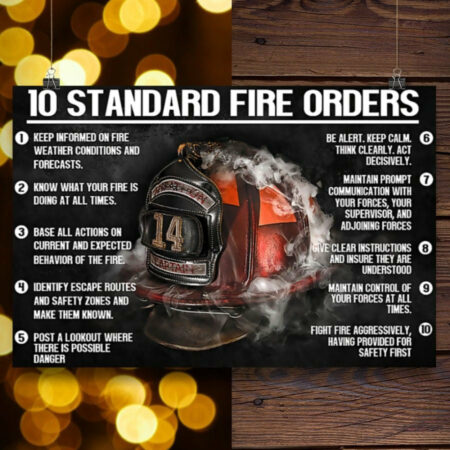 Firefighter Standard Fire Orders Black Style - Horizontal Poster - Owl Ohh - Owl Ohh